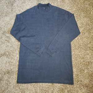 Vintage Ribbed Mock Neck Tunic Length Sweater